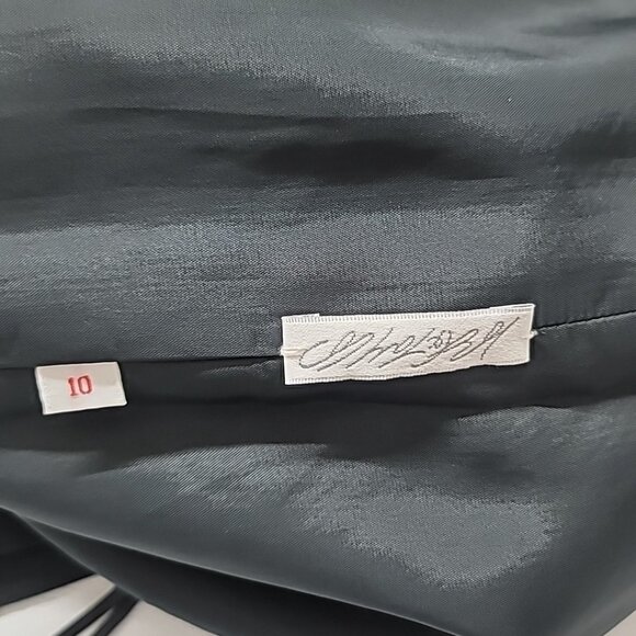 VTG Adele Simpson Ribbed Black Pencil Skirt Size 10 Side Zip Lined 100% Cotton - Picture 10 of 15